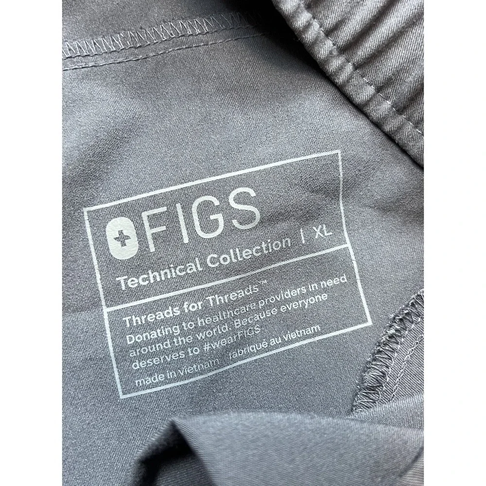 FIGS Tansen Jogger Scrub Pants Men's Sz XL Gray Drawstring Medical Uniform